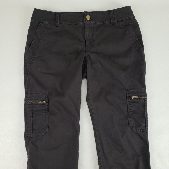Athleta Skinny Cargo Pant Womens 6 Gray/Brown Casual Nylon Blend Zip Pocket - Picture 3 of 10
